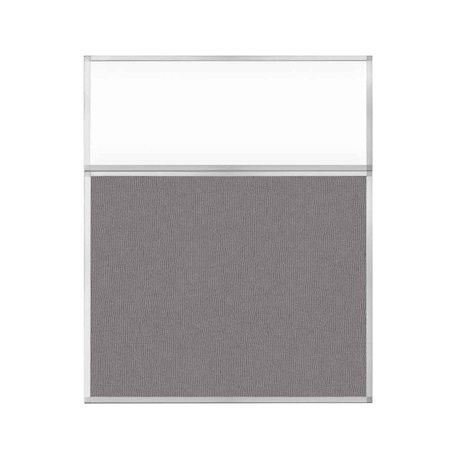 Versare Hush Panel Configurable Cubicle Partition 5' x 6' W/ Window Slate Fabric Clear Window 1852617